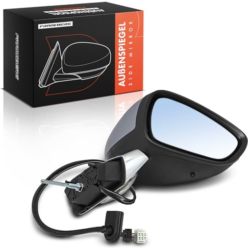 Frankberg Espejo Retrovisor exterior derecho eléctrico 11-Polos &-Calentable &-Sensor de temperatura &-Interconente &-Plegable eléctricamente Compatible con C3 II DS3