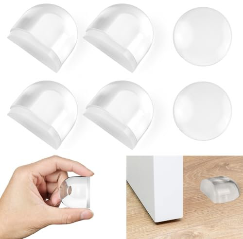 AOOTE Floor Door Stopper, 6 Pcs Clear Self-Adhesive Floor Door Buffers, Semi-Circular Floors Doors Stop, Clear Doors Stoppers Protect Wall from Damage, Self Adhesive Doorstop for Home, Bedroom