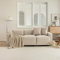 A ALFRESCOOL 3-Sitzer-Sofa, 211cm Sofa mit Schlaffunktion, Chenille Couch mit 2 Kissen, Polstermöbel für Wohnzimmer, Schlafzimmer (Creme)