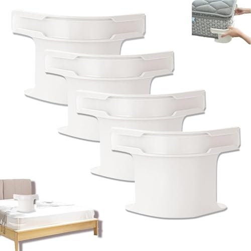 GENCAM Spannbetttuchhalter für Ecken, 4 Stück Bettlaken-Clips mit Verschlussstreifen, Bettlaken-Clip für Matratzenschoner, Decken, Bettwäsche