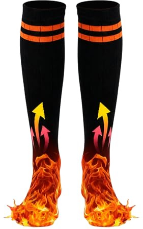 Lpoppcx Calcetines Calefactables para Hombre,Calentamiento Rápido Equipo Térmico Exterior | Portátiles Eléctricos Largos Calcetines Calefactables | para Senderismo Ciclismo Trabajo Exterior Viajes