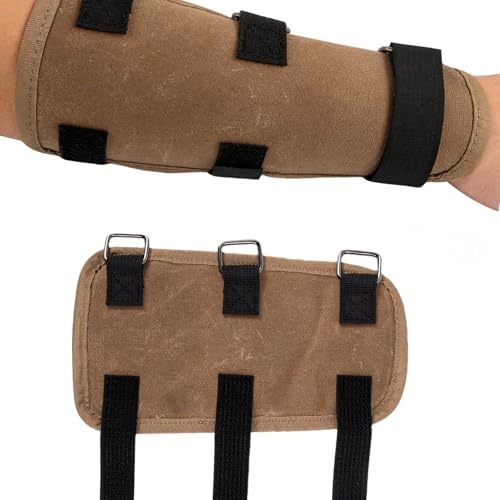 Archery Arm Guard, Waxed Canvas Arm Guards with Adjustable Straps, Bow Forearm Protector Guard, Archer Essentials Accessories, Archery Enthusiasts Gifts, Brown