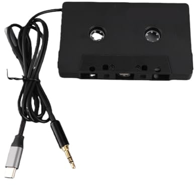 CCYLEZ Adattatore Cassetta per Auto, Adattatore Nastro Tipo C a Aux per Autoradio, Cassetta da 3,5 Mm a USB C Cavo Intrecciato in Nylon, Connettore Placcato Oro per Telefono