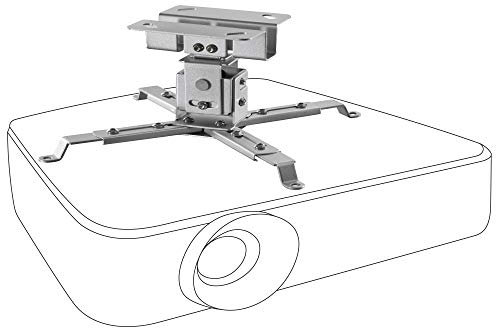celexon Support Plafond pour vidéoprojecteur Universel MultiCel1200S Argent | Inclinable & pivotant avec Distance au Plafond de 12 cm | capacité de Charge Max. 25Kg