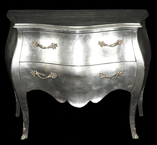 Casa Padrino Barock Kommode Silber - Handgefertigte Barock Möbel