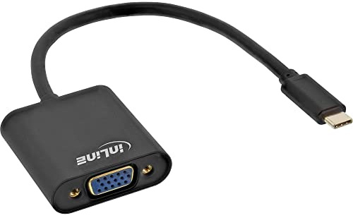 InLine 64104B 0.2m USB C VGA (D-Sub) Nero cavo e adattatore video