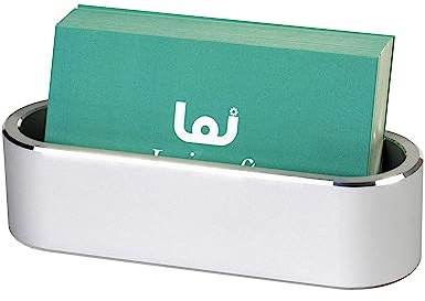 Leicraft Aluminum Business Card Holder Display Office Business Card Stand Name Card Display Organizer for Desk
