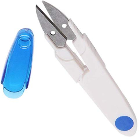 Sewing Snips Thread Cutter Sewing Scissors Seam Ripper, with Plastic Handle and Cover (Blue)