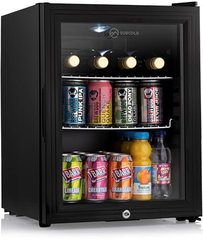 Subcold Super35 LED Mini Fridge | 35L Table-Top Beer, Wine & Drinks Fridge | Energy Efficient with Dual-Glazed Glass Door