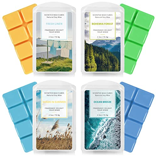SCENTORINI Wax Melts, Fall Scented Wax Cubes for Wax Warmer, 4 x 2.5 oz