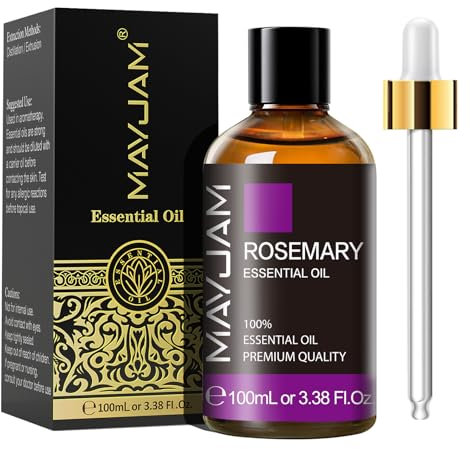 MAYJAM Rosemary Essential Oils 100ML, Rosemary Oil for Hair Growth, Perfect for Diffuser, Humidifier, DIY, Home, Office