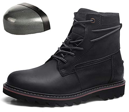 Zapatos de Seguridad livianos, Cuero de Vaca para Hombres, Trabajo, Anti-Rotura, Anti-perforación, Puntera de Acero, Soldador, antiolor, Sitio de construcción, Calzado de Seguro Laboral,A,42