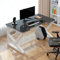 UING Gaming Desk With Storage,K Shaped Pc Computer Desk,Modern Simple Home Office Writing Table Gamer Workstation For Living Room Bedroom-A 80x50x74cm(31x20x29inch)