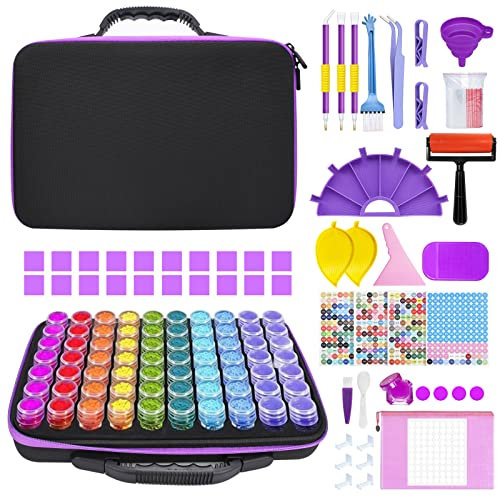 YUTUY 5D Diamond Painting Zubehör Boxen,70 Fächer Diamond Painting Aufbewahrungsbox,Diamond Painting Koffer,Für Nägel,Strass,Perlen,DIY Handwerk