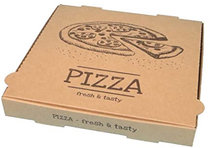 Pro DP 100 Pizzakartons Pizzaboxen Pizzaschachteln 26x26x4cm braun fresh & tasty Doppelkraft Qualität - Inkl. VerpackG in D