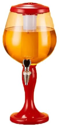 QYMLSH Beer Tower Cooler Beverage Dispenser Removable Ice Tube Beer Dispenser Portable Beer Keg Alcohol Dispenser Tabletop Draft Beer Tower Dispenser For Cocktail Juice Margarita(Red)