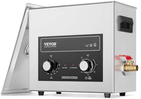 VEVOR Ultraschallreiniger mit Heiztimer & Korb 6 L professionelle digitale Schallkavitationsmaschine, 180 W Reinigungsmaschine für Uhreninstrumente Brillen Münzen Metallteile Werkzeuge
