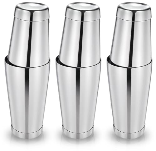 Giantree 6 Pcs Cocktail Shakers, Professional Boston Bar Shaker Set, Stainless Steel Cocktail Shaker Set for Bartenders, Essential Bar Tools Shakers Bartending, 20 Oz, 24 oz