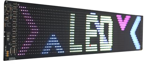 YUNRUX Placa LED para nombre, 59,5 x 12 cm, con mando a distancia, programable, letrero luminoso para coche, pantalla LED RGB, señal flexible, conector USB, panel de visualización LED, cable de 4,5 m