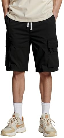 Tansozer Short Cargo Homme Coton Été Décontracté Multi Poches