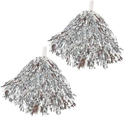 Fluffy pompon, Cheerleading Pom Poms Multicolor Pack med 6 eller 10 stycken(Silver,6pcs)