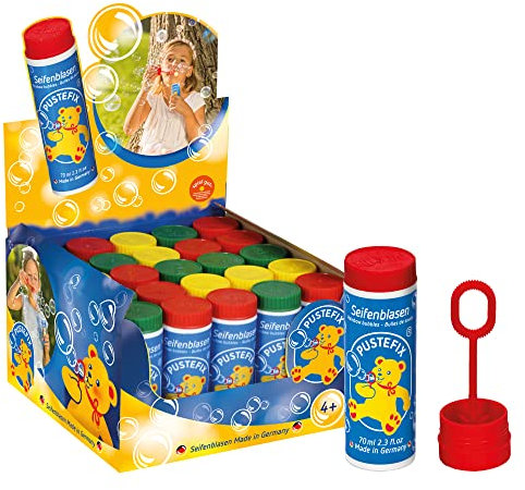 PUSTEFIX Seifenblasen Set I 25x Klassik 70ml I Bunte Bubbles Made in Germany I Seifenblasen für Hochzeit, Kindergeburtstag, Standesamt, Polterabend I 25 x 70 ml Vorteilspack für Kinder & Erwachsene