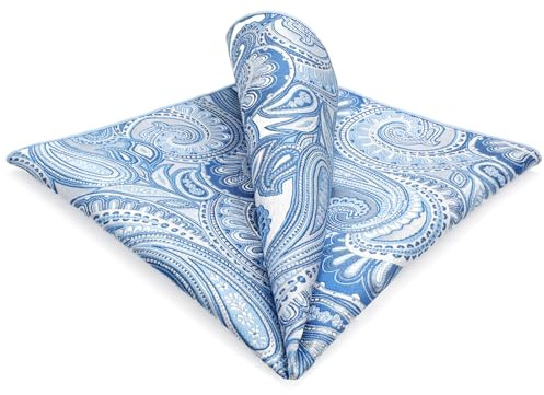 S&W SHLAX&WING Mens Pocket Square Assorted Paisley for Suit Jacket Business XL