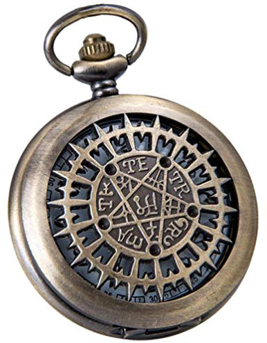 VIGOROSO Mens Pocket Watch Black Butler Antique Hollow Quartz Bronze Steampunk in Box