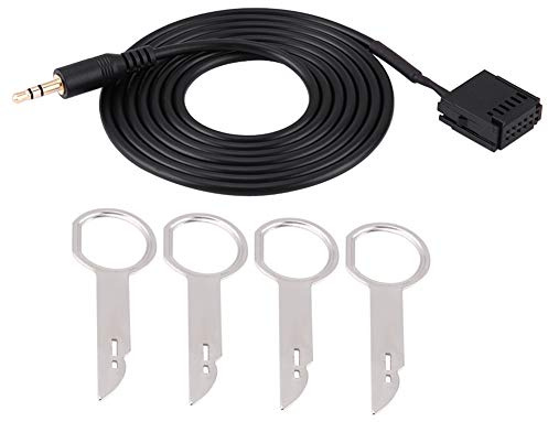 Aramox Cavo Audio Aux, Cavo Aux per Auto con Chiavi per Strumento di Rimozione CD, Adatto per Mondeo, Focus, C-Max, Fusion, Gala-xy, Transit