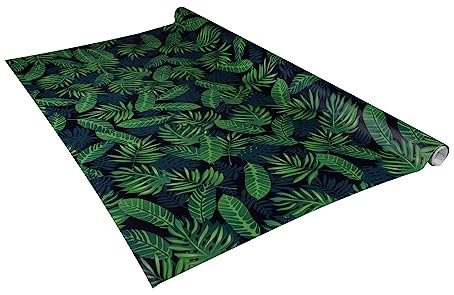 Venilia Papier adhésif | Aspect Jungle Feuilles Tropic | 90 cm x 2,6 m, Épaisseur 160μ | Film autocollant pour meuble et cuisine, film décoratif, papier peint | PVC sans phtalates | Fabriqué en UE