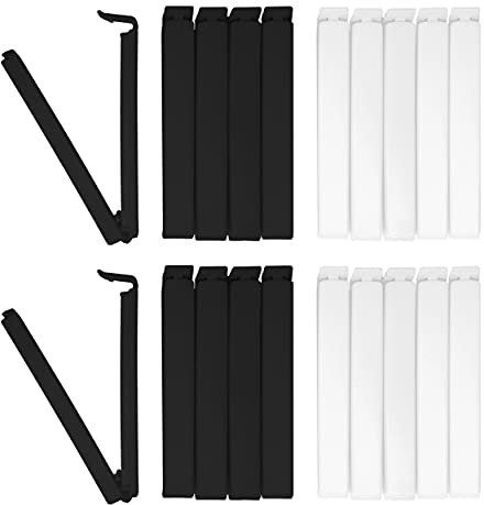 BUNEO Black & White Masters Tütenclips (20 Stück) by Lifestyle | 20 Verschlussclips/Beutelklammern/Lebensmittel Clips, 10 Stück in schwarz und 10 Stück in weiß, jeweils mit 11 cm Länge