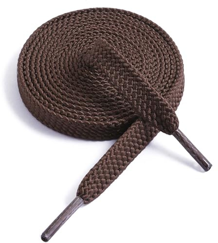 VSUDO 100 cm Flat Brown Shoe Laces for Trainers, Brown Shoelaces, 1 Pair