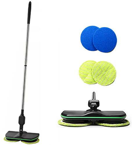 VACANON Electric Mop, Cordless Floor Cleaning Spin Mop Polisher Scrubber for Home Hardwood Tile PVC Floor,Black,135CM