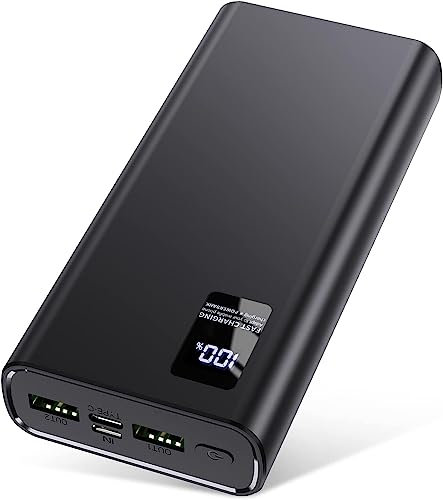 Banco de energía de 24000 mAh, Carga rápida, 22.5 W, USB C, Cargador de teléfono portátil, batería de Camping, batería Externa Delgada para iPhone, Tablet, Laptop, Viajes