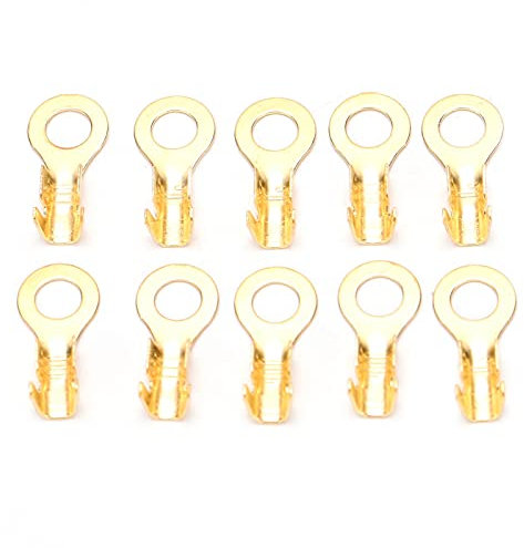 Terminali Ad Anello con Capocorda da 100 Pezzi, Terminale Ad Anello con Occhiello in Ottone con Capocorda a Crimpare, Terminale Ad Anello per Pressatura a Freddo con estremità