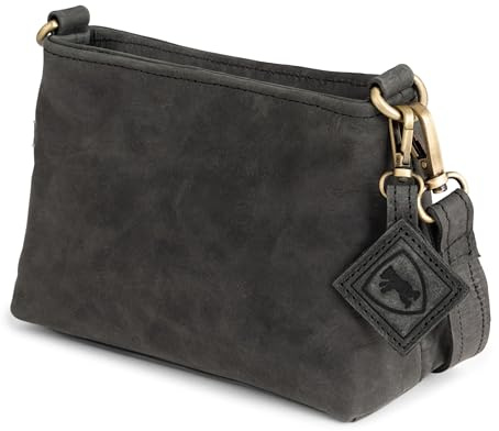 Berliner Bags Vintage Umhängetasche Marbella XS, Kleine Schultertasche Crossbody Bag aus Leder, Handtasche für Damen - Dunkelgrau