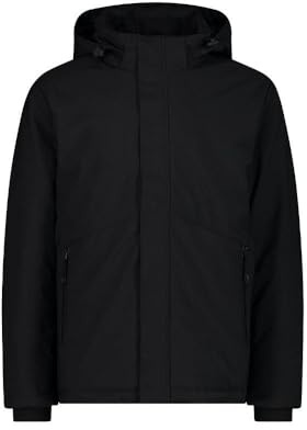 CMP - Giacca da uomo in softshell con cappuccio removibile, Nero, 50