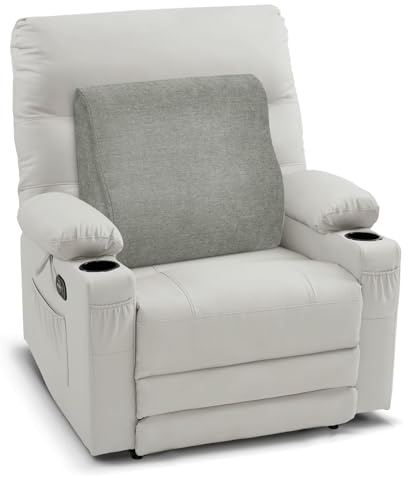 baibu Lumbar Support Pillow for Recliner Dual Layer Back Support Pillow with Memory Foam Ergonomic Orthopedic Couch Back Cushions for Lower Back Pain Relief Washable Cover- Grey