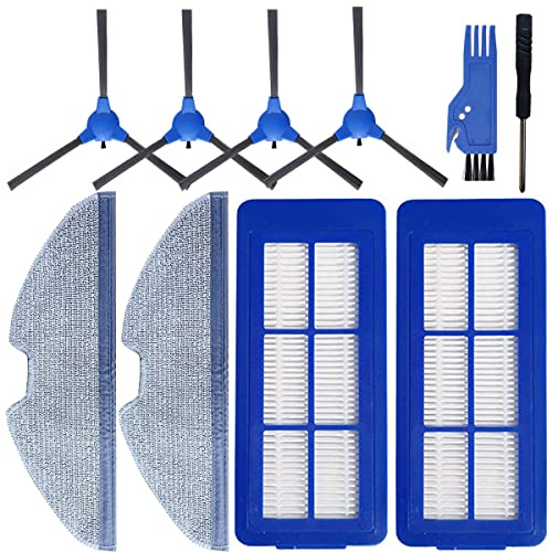 EATBALE Kit de Piezas de Repuesto para Robot Aspirador para Eufy RoboVac G10 Hybrid, G30 Hybrid. Incluye 4 cepillos Laterales, 2 filtros, 2 Trapos de Fregar Lavables, 2 Herramientas