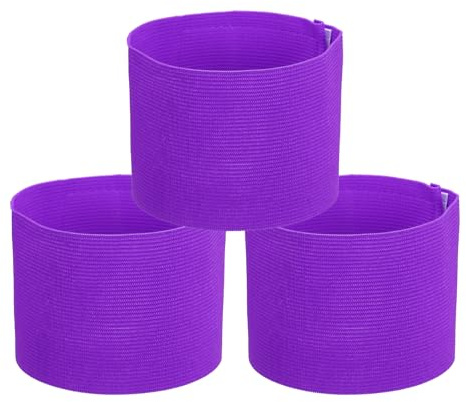 PATIKIL Banda de Capitán de Fútbol, 3 Pcs Brazalete para Fútbol Banda de Brazo de Capitán Elástica Bandas de Capitán Deportivas para Jóvenes Adultos Equipo de Fútbol Entrenamiento Púrpura