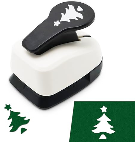Christmas Punch, Paper Punch for Christmas, Shape Hole Punches, 1 inch Christmas Tree Punches for Paper Crafting, Pine Tree Puncher Lever Action Crafts Punch, Xmas Hole Punch for Scrapbooking DIY Arts