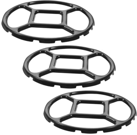 IMIKEYA Support Wok Et Anneaux De Cuisson Pour Cuisinière à Gaz Lot De 3 Pièces Émail Noir Répartition Homogène Chaleur Pour Petites Casseroles Et Poêles Accessoire Pratique Cuisine