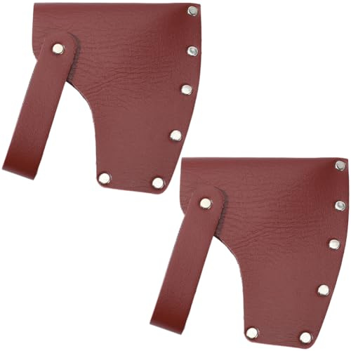 GORGECRAFT 2 étui de Protection en Cuir PU Marron pour Tête de Merlin Portable Fait à la Main avec Passant de Ceinture pour Le Camping Les Travaux en Plein Air Les Accessoires Essentiels