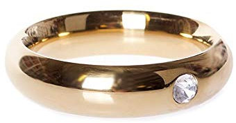 Gold Donut Cockring, Penisring with Jewel - 50 mm