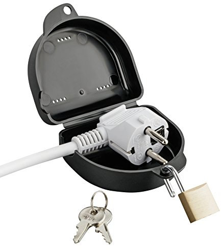 haggiy Steckersafe mit Schloss [Abschließbar] I Steckerschloss für Stecker I Stromstecker Schutzbox, Schloss für Stecker & Waschmaschinen Schloss
