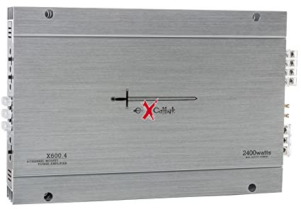 Excalibur x600.4 - Amplificatore auto 4 canali hifi stereo - 4 x 600 Watt MOSFET amplificatore audio con Bass Boost - 2400 Watt Massimo - Crossover variabile 2 Ohm