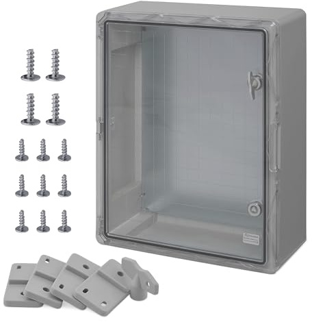 BOXEXPERT® Verteilerkasten außen wasserdicht [ABS Kunststoff IP65 Gehäuse inkl. Sichttür] grau (Serie Fleet) 500x400x175mm | Schaltschrank außen | Wandschrank | Industriegehäuse | Leergehäuse