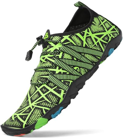 SAGUARO Hombre-Zapatos de Agua Mujer-Surf Antideslizante Secado Rápido Verde, 43 EU