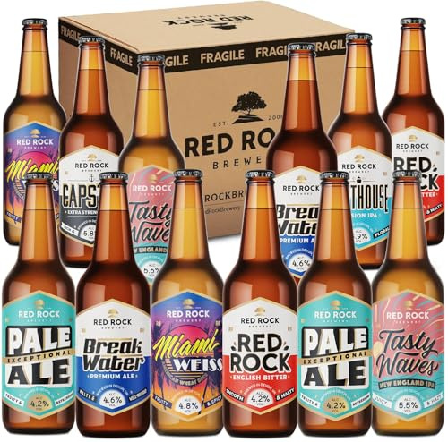 British Craft Ale Taster Pack - Case of 12x 500ml English Beer Selection Bundle (Mix)