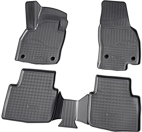 Recambo 3D Gummi Fußmatten kompatibel für Skoda Kamiq | Typ NW4 | Bj ab 2019> | Auto Gummimatten | Passgenau | mit Rand | schwarz